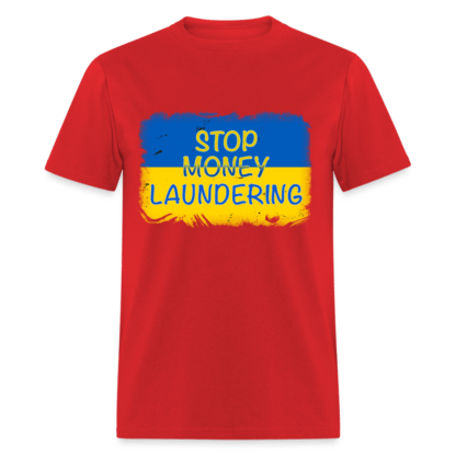 Stop Money Laundering T-Shirt (Ukraine) in Red