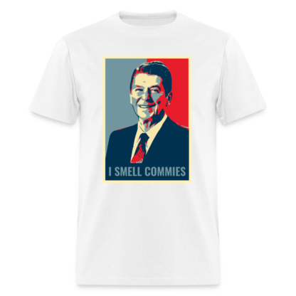 I Smell Commies T-Shirt (Ronald Reagan) in White