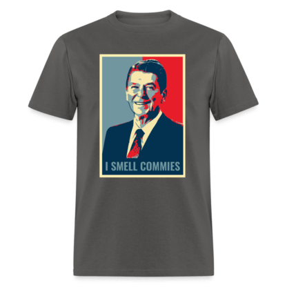 I Smell Commies T-Shirt (Ronald Reagan) in Grey