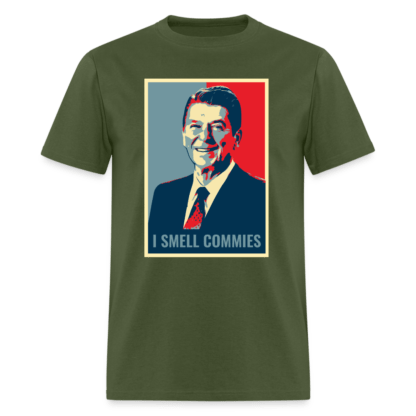 I Smell Commies T-Shirt (Ronald Reagan) in Green