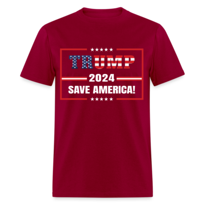 Trump 2024 Save America T-Shirt in Dark Red