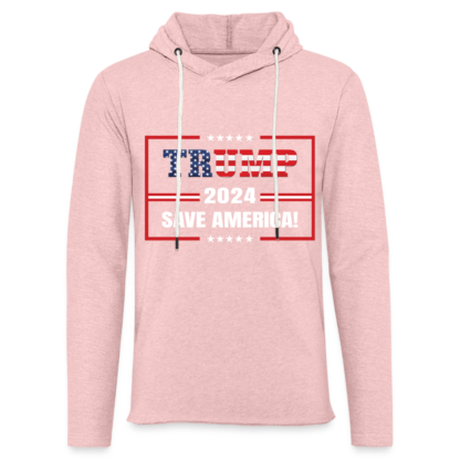 Trump 2024 Save America Lightweight Terry Hoodie in Pink