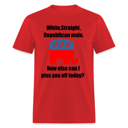 White Straight Republican Male T-Shirt in Red