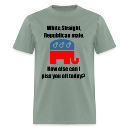 White Straight Republican Male T-Shirt in Lime Sage