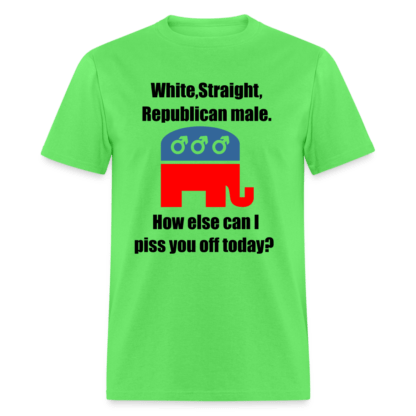 White Straight Republican Male T-Shirt in Lime Green