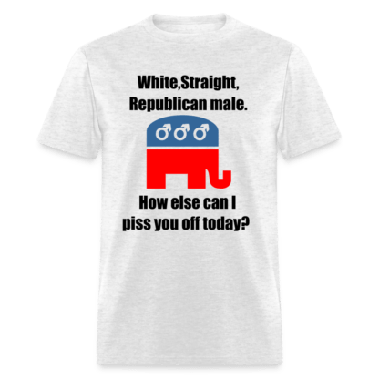 White Straight Republican Male T-Shirt in Light Grey