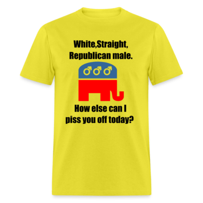 White Straight Republican Male T-Shirt in Yellow