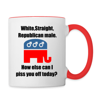 White Straight Republican Male Coffee Mug in Red