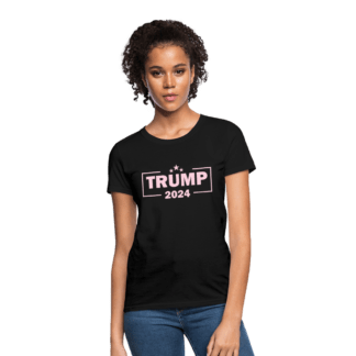 Trump 2024 Women's T-Shirt (Pink Letters) Blank Shirt