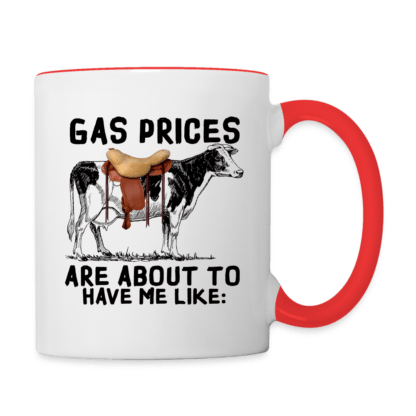 Gas Prices Are About To Have Me Like : Coffee Mug with Red Handle