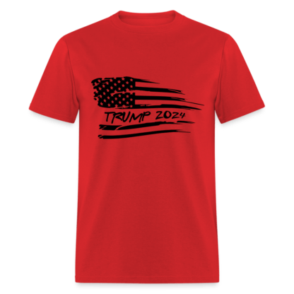 Trump 2024 Flag T-Shirt (Red Shirt - Black Print)