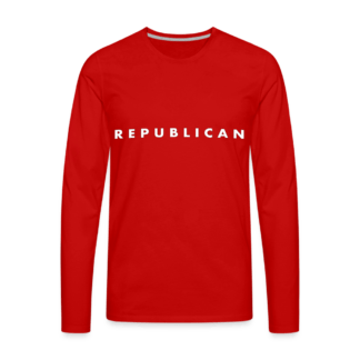 Republican Men's Premium Long Sleeve T-Shirt (Red Shirt - White Letters)