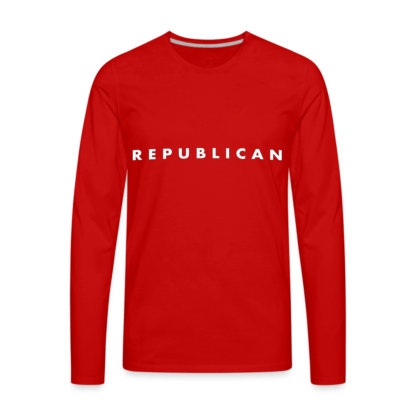 Republican Men's Premium Long Sleeve T-Shirt (Red Shirt - White Letters)