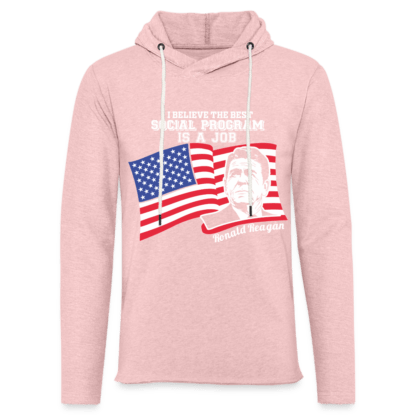 The Best Social Program is a Job : Lightweight Terry Hoodie in Pink