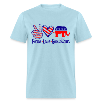 Peace Love Republican T-Shirt in Light Blue