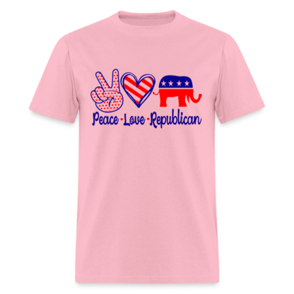 Peace Love Republican T-Shirt in Pink