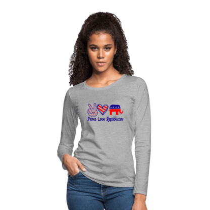 Peace Love Republican : Women's Premium Long Sleeve T-Shirt in Light Grey