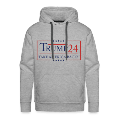 Trump 24 Take America Back Men’s Premium Hoodie in Grey