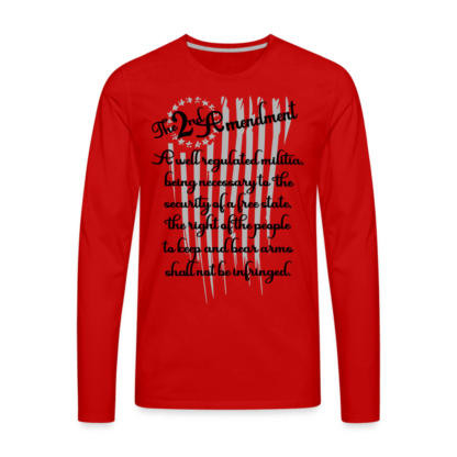 The 2nd Amendment Men's Premium Long Sleeve T-Shirt in Red