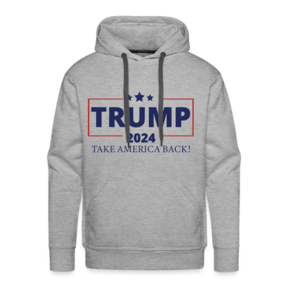 Trump 2024 Take America Back Men's Premium Hoodie in Grey