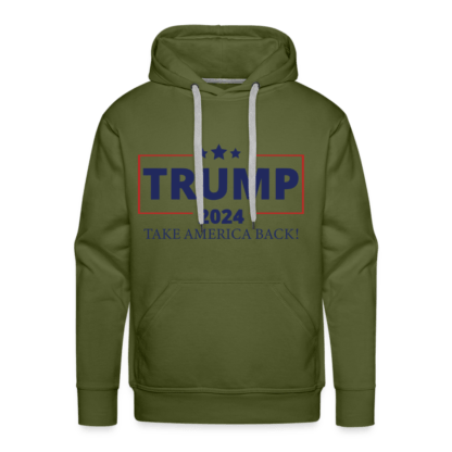 Trump 2024 Take America Back Men's Premium Hoodie in Green